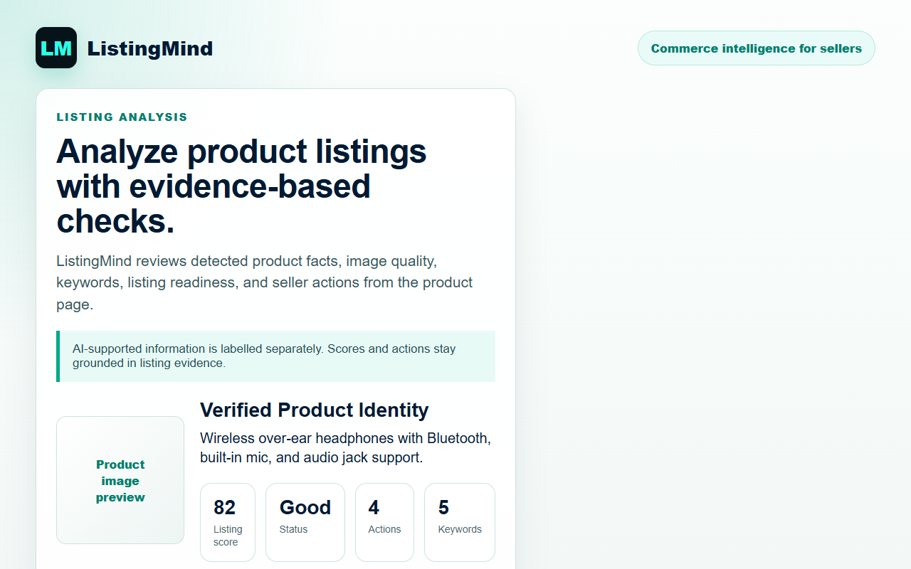 ListingMind Listing Analysis report